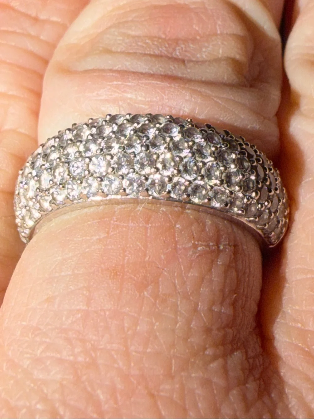 Sterling Silver Moissante Dome Ring - Size 8